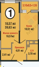 Квартира 39,6 м², 1-комнатная - изображение 1