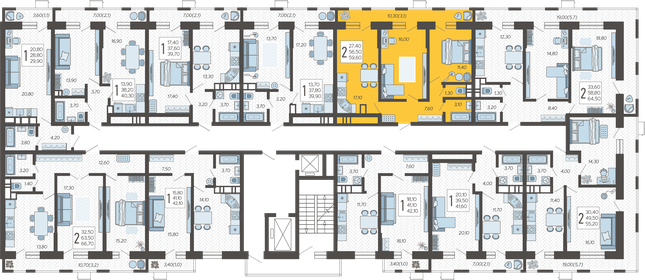 59,6 м², 2-комнатная квартира 8 153 280 ₽ - изображение 27