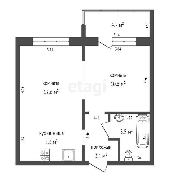 37,5 м², 2-комнатная квартира 5 000 000 ₽ - изображение 1