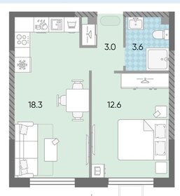 Квартира 36,8 м², 1-комнатная - изображение 1