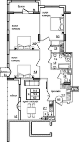 Квартира 113,8 м², 3-комнатная - изображение 1