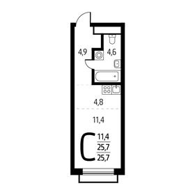 25,4 м², квартира-студия 7 330 440 ₽ - изображение 14