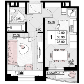 16 м², 1-комнатная квартира 2 700 000 ₽ - изображение 115
