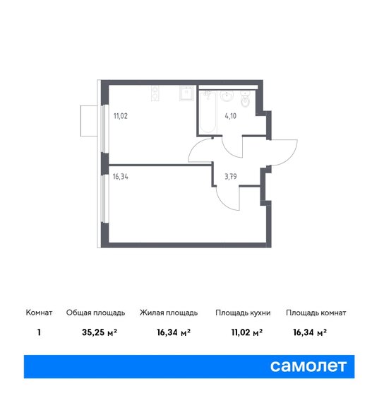 35,3 м², 1-комнатная квартира 6 617 778 ₽ - изображение 1