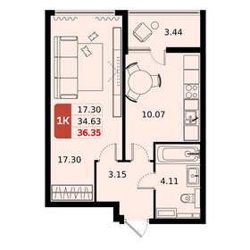 36 м², 1-комнатная квартира 6 500 000 ₽ - изображение 105