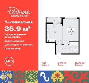 Квартира 35,9 м², 1-комнатная - изображение 1