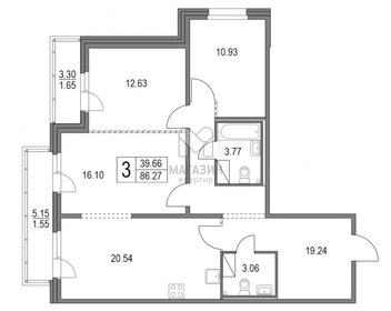 Квартира 89,5 м², 3-комнатная - изображение 1