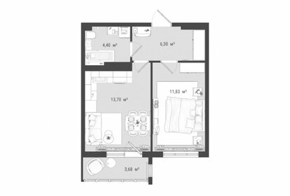 Квартира 39,9 м², 2-комнатная - изображение 1