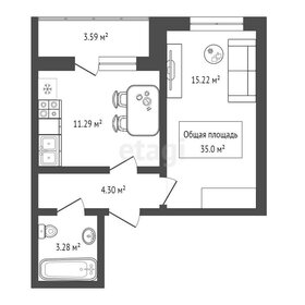 Квартира 35 м², 1-комнатная - изображение 1