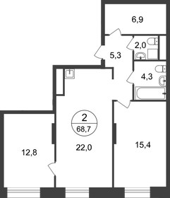 74,7 м², 2-комнатная квартира 16 077 390 ₽ - изображение 39