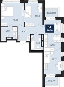 80,4 м², 3-комнатная квартира 10 550 000 ₽ - изображение 15