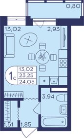 23,3 м², квартира-студия 6 000 000 ₽ - изображение 77