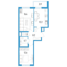 Квартира 56,8 м², 2-комнатная - изображение 1