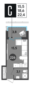 21 м², квартира-студия 3 600 000 ₽ - изображение 81