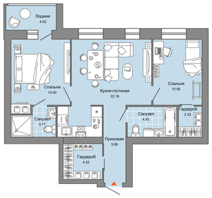 65,7 м², 3-комнатная квартира 4 400 000 ₽ - изображение 86