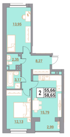 43 м², 2-комнатная квартира 5 590 000 ₽ - изображение 27