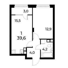 Квартира 39,6 м², 1-комнатная - изображение 1