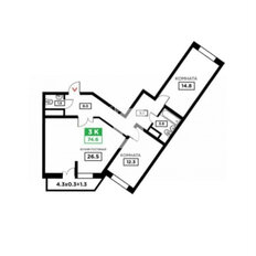 Квартира 80 м², 2-комнатная - изображение 4