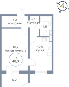55 м², 1-комнатная квартира 6 800 000 ₽ - изображение 27