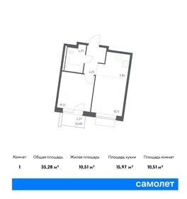 Квартира 35,3 м², 1-комнатная - изображение 1