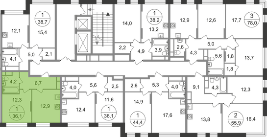 36,4 м², 1-комнатная квартира 10 500 000 ₽ - изображение 26