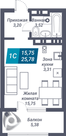 Квартира 46,5 м², 1-комнатная - изображение 1