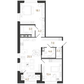 Квартира 82 м², 2-комнатная - изображение 1