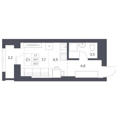 Квартира 20,9 м², студия - изображение 3