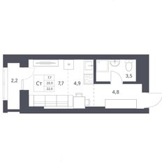 Квартира 20,9 м², студия - изображение 3