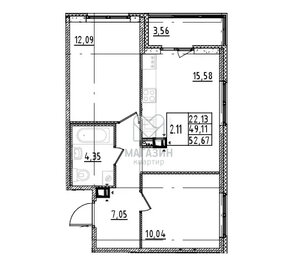 57,9 м², 2-комнатная квартира 9 824 000 ₽ - изображение 31