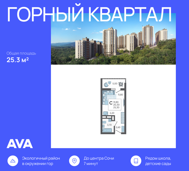 25,3 м², квартира-студия 8 417 310 ₽ - изображение 36