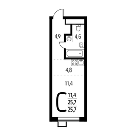 25,7 м², квартира-студия 7 417 020 ₽ - изображение 44