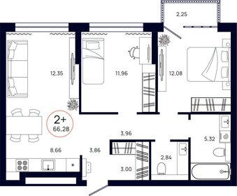 67,4 м², 2-комнатная квартира 7 100 000 ₽ - изображение 78