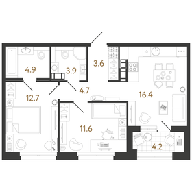 57,6 м², 2-комнатная квартира 19 500 000 ₽ - изображение 127