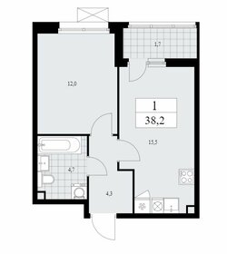 Квартира 38,2 м², 1-комнатная - изображение 1