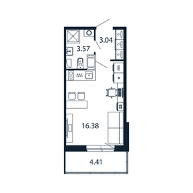 Квартира 24,3 м², студия - изображение 1