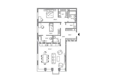 Квартира 127,5 м², 3-комнатная - изображение 1