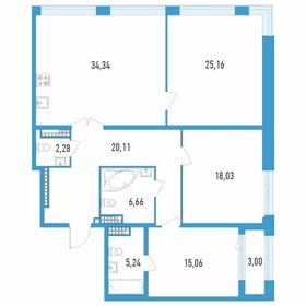 Квартира 128,4 м², 3-комнатная - изображение 1