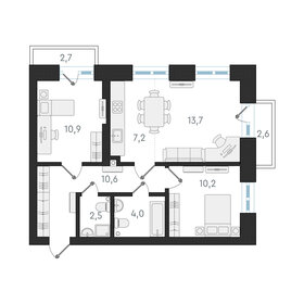 Квартира 59,1 м², 3-комнатная - изображение 1