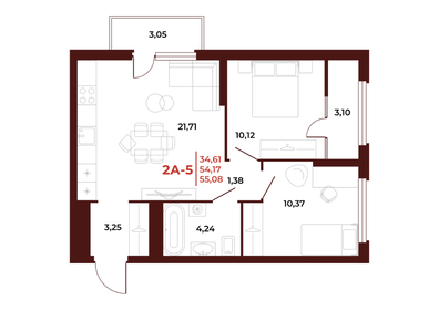 60 м², 3-комнатная квартира 3 700 000 ₽ - изображение 89