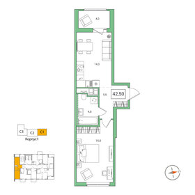 32,4 м², 1-комнатная квартира 4 666 159 ₽ - изображение 8