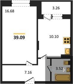 Квартира 39,1 м², 1-комнатная - изображение 1