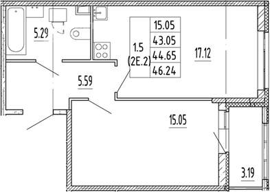 44 м², 2-комнатная квартира 5 180 000 ₽ - изображение 30