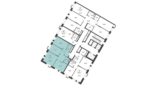 71,8 м², 3-комнатная квартира 18 500 000 ₽ - изображение 100