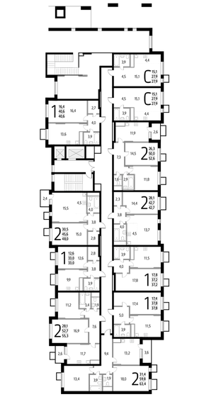 52,6 м², 2-комнатная квартира 13 005 414 ₽ - изображение 1