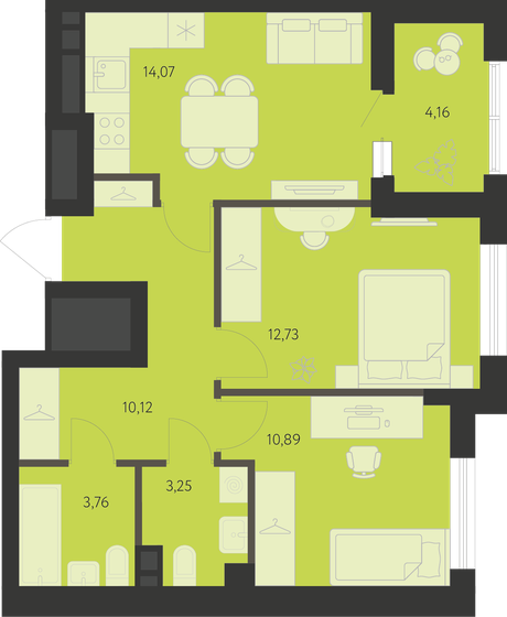 56,8 м², 2-комнатная квартира 8 092 000 ₽ - изображение 1