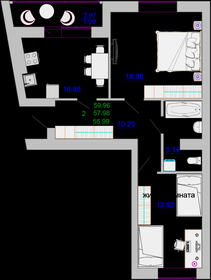 46,8 м², 2-комнатная квартира 7 950 000 ₽ - изображение 14