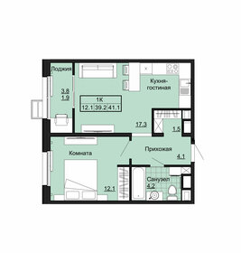 41,1 м², 1-комнатная квартира 3 735 000 ₽ - изображение 40