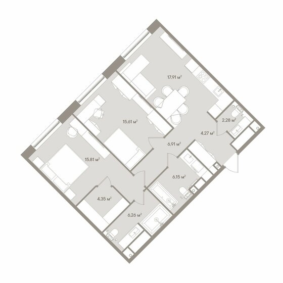 79,6 м², 3-комнатные апартаменты 73 742 848 ₽ - изображение 1