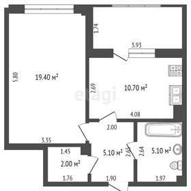 Квартира 43 м², 1-комнатная - изображение 1